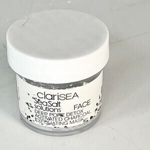 ClariSea Sea Salt Face Deep Pore Detox Charcoal Exfoliating Mask Travel 1 oz New